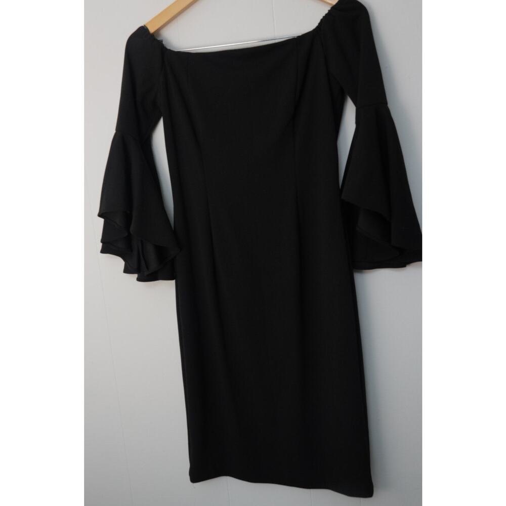 Vince Camuto Black Midi Cocktail Dress Size 6